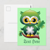 Baby Owl St Patrick Paddy Cartoon Postkarte (Vorne/Hinten)