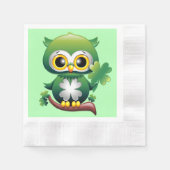 Baby Owl St Patrick Paddy Cartoon Serviette (Vorderseite)