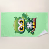 Baby Owl St Patrick Paddy Cartoon Strandtuch (Vorderseite)