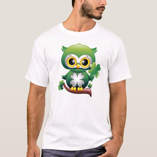 Baby Owl St Patrick Paddy Cartoon T - Shirt (Vorderseite)