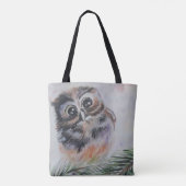 Baby Owl Tote Bag - Malerei Tasche (Rückseite)