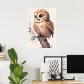 Baby Owl Watercolor Kinderzimmer Poster (Heimbüro)