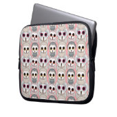 Baby Owls auf rosa Muster Laptopschutzhülle (Vorderseite Links)