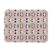 Baby Owls auf rosa Muster Magnet (Horizontal)