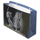 Baby Owls Geschenktasche Große Geschenktüte (Rückseite Schrägansicht)