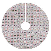 Baby Owls im hellrosa Hintergrundemuster Polyester Weihnachtsbaumdecke (Vorderseite)