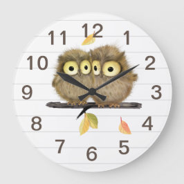 Baby Owls Wall Clock Große Wanduhr