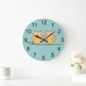 Baby Owls Wall Clock Große Wanduhr (Zuhause)