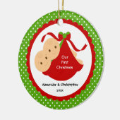 Baby paart erste Verzierung des Babys Weihnachts Keramik Ornament (Links)