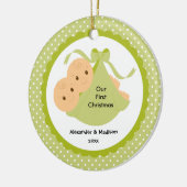 Baby paart erste Verzierung des Babys Weihnachts Keramik Ornament (Links)