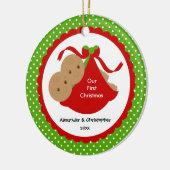 Baby paart erste Verzierung des Babys Weihnachts Keramik Ornament (Links)