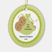 Baby paart erste Verzierung des Babys Weihnachts Keramik Ornament (Links)