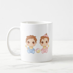 Baby paart Jungen und Mädchen Kaffeetasse