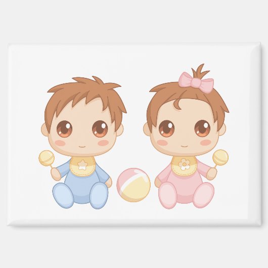 Baby paart Jungen und Mädchen Magnet (Vorderseite)