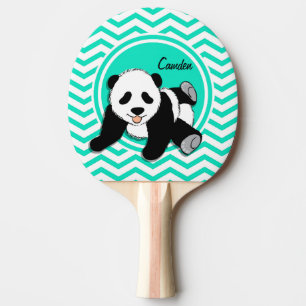 Baby Panda; Aqua Green Zickzack Tischtennis Schläger