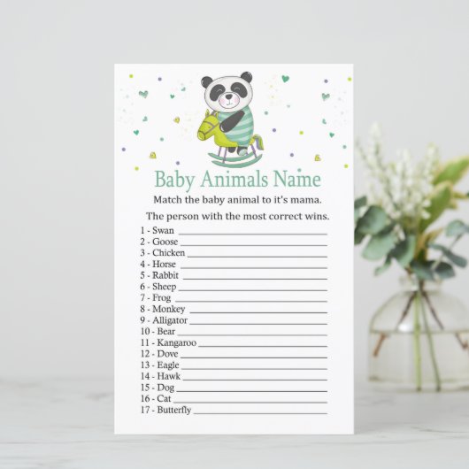 Baby Panda Baby Animals Name Game (Stehend Vorderseite)