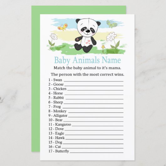 Baby panda Baby Animes Name Game (Vorne/Hinten)