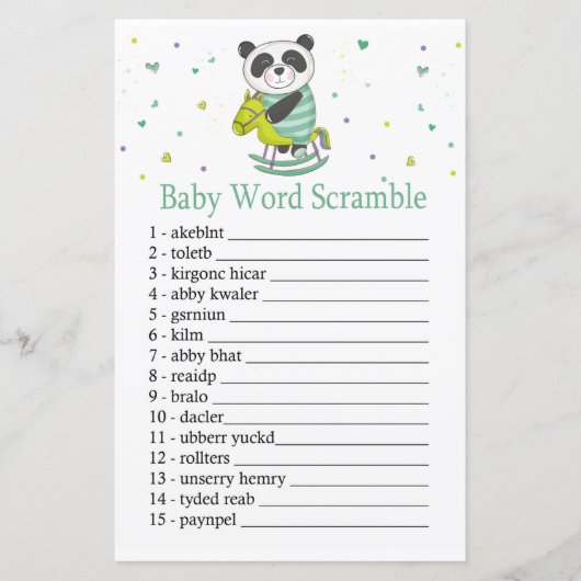 Baby Panda Baby Wortspiel (Vorderseite)