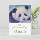 Baby Panda Bear 1. Geburtstag Einladung (Stehend Vorderseite)