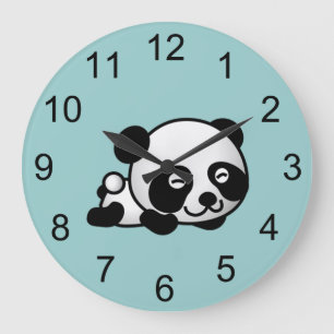 Baby Panda Bear Animal Wall Clock Große Wanduhr