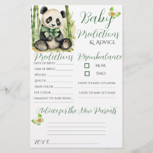 Baby Panda Bear Baby Predictions Karte