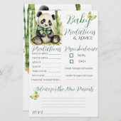 Baby Panda Bear Baby Predictions Karte (Vorne/Hinten)