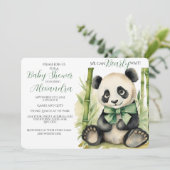 Baby Panda Bear Bear Bearly Wait Baby Dusche Einladung (Stehend Vorderseite)