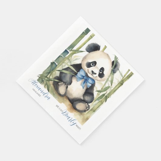 Baby Panda Bear Bear Bearly Wait Boy Baby Dusche Serviette (Ecke)