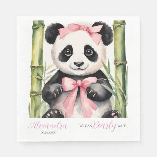 Baby Panda Bear Bear Bearly Wait Girls Baby Dusche Serviette (Vorderseite)