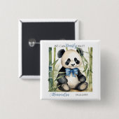 Baby Panda Bear Boy Baby Dusche Button (Vorne & Hinten)