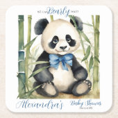 Baby Panda Bear Boy Baby Dusche Rechteckiger Pappuntersetzer (Vorderseite)