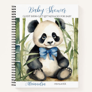 Baby Panda Bear Boy Baby Shooting Guest Gift List Notizblock