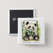 Baby Panda Bear Gender Neutral Baby Dusche Button (Vorne & Hinten)