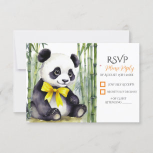 Baby Panda Bear Gender Neutral Baby Dusche RSVP Karte