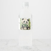 Baby Panda Bear Gender Neutral Baby Dusche Wasserflaschenetikett (Vorderseite)