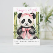 Baby Panda Bear Girl Baby Dusche Windelwanne Begleitkarte (Stehend Vorderseite)