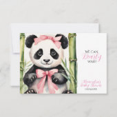 Baby Panda Bear Girl Babydusche RSVP Karte (Rückseite)
