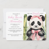 Baby Panda Bear Girl Bearly Wait Baby Dusche Einladung (Vorderseite)
