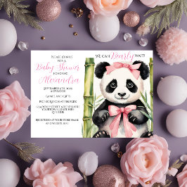 Baby Panda Bear Girl Bearly Wait Baby Dusche Einladung
