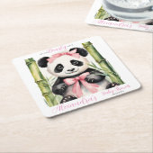 Baby Panda Bear Girls Babydusche Rechteckiger Pappuntersetzer (angewinkelt)
