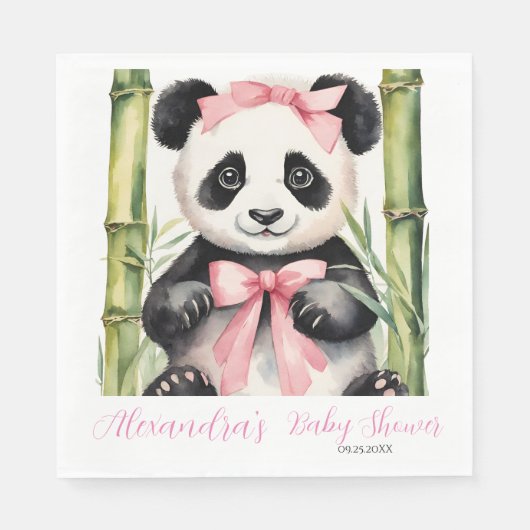 Baby Panda Bear Girls Babydusche Serviette (Vorderseite)