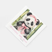 Baby Panda Bear Girls Babydusche Serviette (Ecke)