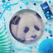 Baby Panda Bear Happy Birthday Pappteller (Party)