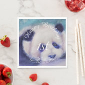 Baby Panda Bear Happy Birthday Serviette (Beispiel)
