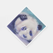 Baby Panda Bear Happy Birthday Serviette (Ecke)