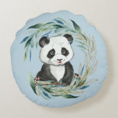 Baby Panda Bear im Kinderzimmer Wreath Rundkissen Rundes Kissen (Rückseite)