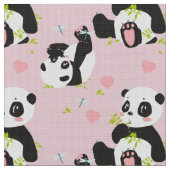 Baby Panda Bear Pink Stoff (Nahaufnahme)