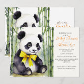 Baby Panda Bearly Wait Baby Dusche Einladung (Vorne/Hinten)