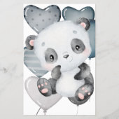 Baby Panda Bingo Baby Duschkarte Flyer (Hinten)