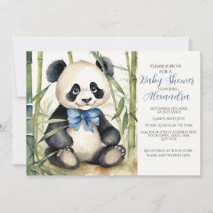 Baby Panda Boy Kinderdusche Einladung